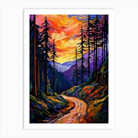 Olympic National Park Retro Pop Art 5 Art Print