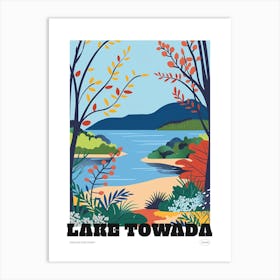 Lake Towada Japan 4 Colourful Travel Poster Art Print