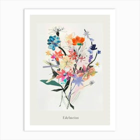 Edelweiss Collage Flower Bouquet Poster Art Print