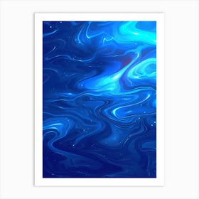 Abstract Blue Water Background Art Print