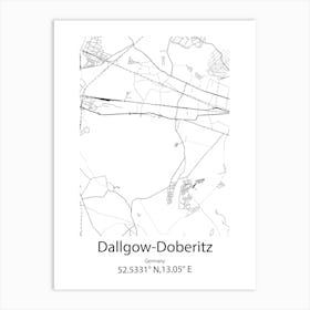 Dallgow Doberitz,Germany Minimalist Map Art Print