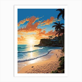 Painting That Depicts Carlisle Bay Beach Barbados 4 Art Print