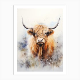 Highland Cow In The Grassy Land 1 Art Print