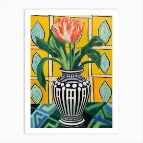 Flowers In A Vase Still Life Painting Tulips 16 Art Print