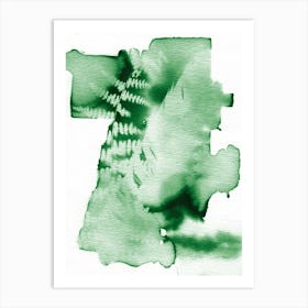 Abstract Dark Green Fern Leaves Art Print