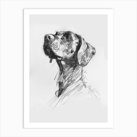 Hound Dog Charcoal Line 2 Art Print