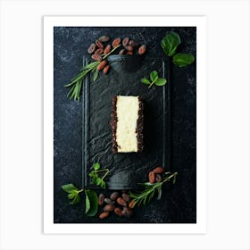 Cheesecake — Food kitchen poster/blackboard, photo art Art Print