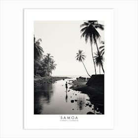 Poster Of Samoa, Black And White Analogue Photograph 4 Art Print