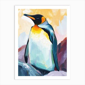 King Penguin Signy Island Colour Block Painting 4 Art Print