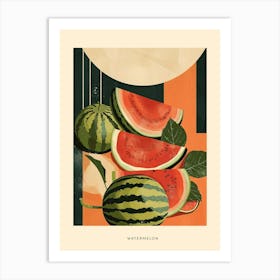 Watermelon Art Deco Poster Art Print