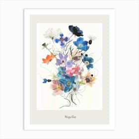 Nigella 2 Collage Flower Bouquet Poster Art Print