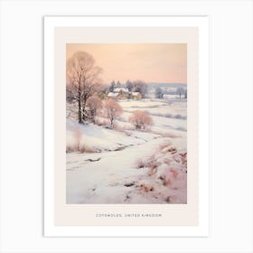 Dreamy Winter Painting Poster Cotswolds United Kingdom 2 Art Print