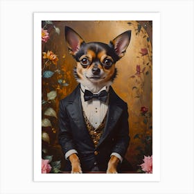 The Noble Chihuahua: Sir Barkington, Duke of Pawshire Art Print