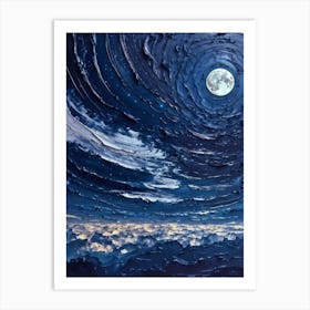 Impasto Lunar Skyscape Art Print