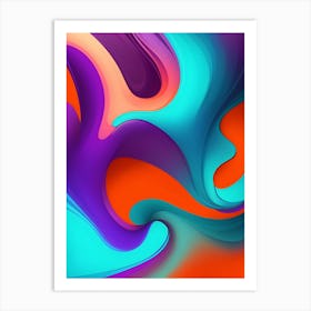 Abstract Colorful Waves Vertical Composition 47 Art Print