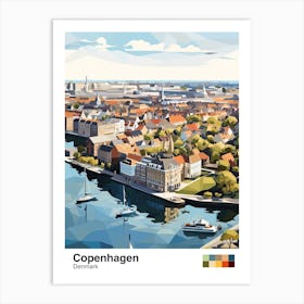 Copenhagen, Denmark, Geometric Illustration 2 Poster Art Print