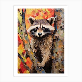 A Tree Hanging Raccoon In The Style Of Jasper Johns 3 Art Print