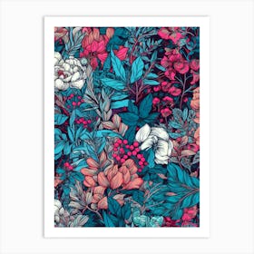 Floral Seamless Pattern flowers nature 2 Art Print