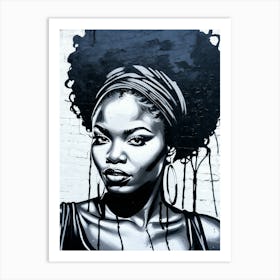 Graffiti Mural Of Beautiful Black Woman 267 Art Print