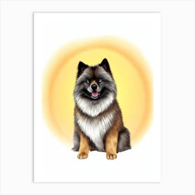 Keeshond Illustration Dog Art Print