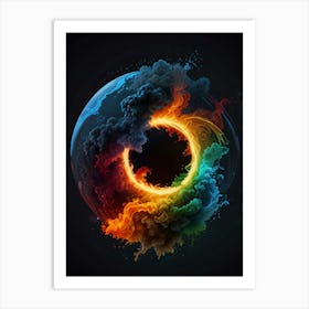 Earth In Flames Art Print