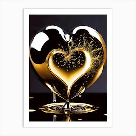 Golden Heartbeat: A Heart Of Gold Art Print