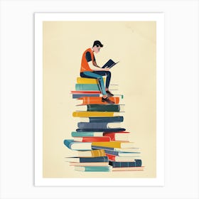 Man Reading A Book Art Print