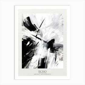 Echo Abstract Black And White 2 Poster Art Print