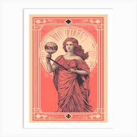 Aphrodite Pink Tarot Card 4 Art Print