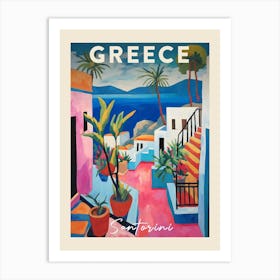 Santorini Greece 1 Fauvist Painting Travel Poster Art Print