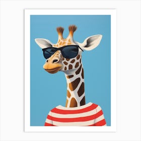 Little Giraffe 3 Wearing Sunglasses Art Print