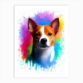Basenji Rainbow Oil Painting Dog Art Print
