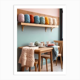 Table With Yarn Art Print