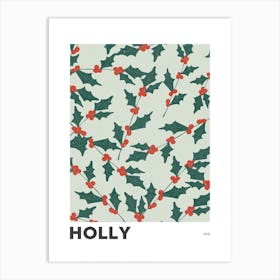 Holly December Birth Flower Art Print