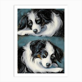 Two Australian Shepherds Art Print