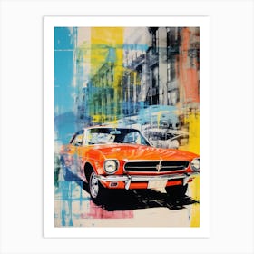 Classic Car Pop Art Risograph Inspired 3 Art Print