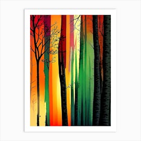 Forest At Sunset Art Print