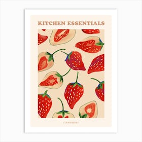 Strawberry Pattern Illustration Poster 5 Art Print