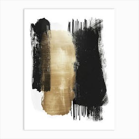 Abstract Gold And Black Painting 17 Art Print