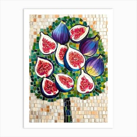 Mosaic Fig Tree Art Print