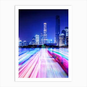 Neon light city #1 (synthwave/vaporwave/retrowave/cyberpunk) — aesthetic poster Art Print