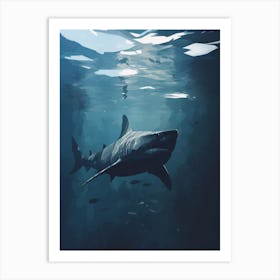 An Illustration Of A Dark Shadow Of A Shark Swimming 1 Art Print