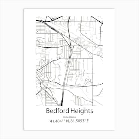 Bedford,United Kingdom Minimalist Map Affiche