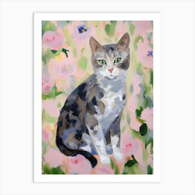 A American Shorthair Cat Painting, Impressionist Painting 4 Art Print