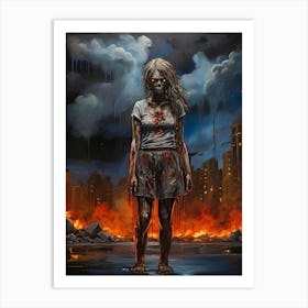 Zombie Girl Art Print