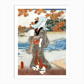 Japanese Woman (1786 1864) Vintage Woodblock Print By Utagawa Kunisada Art Print