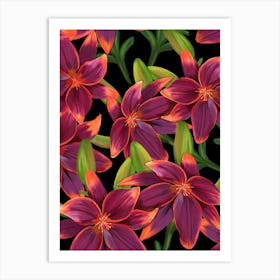 Cute Lilies Pattern Art Print