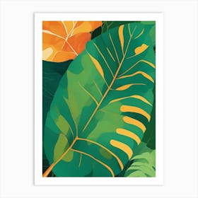Tropical Leaves painting Art Print