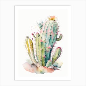 Fishhook Cactus Storybook Watercolours Art Print