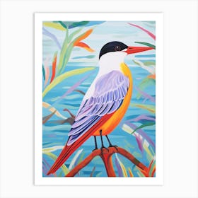 Colourful Bird Painting Common Tern 4 Art Print